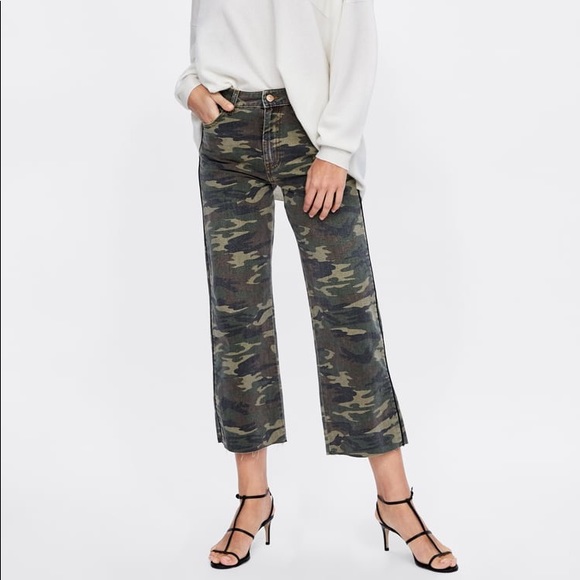 Zara Denim - Z1975 camouflage print culottes